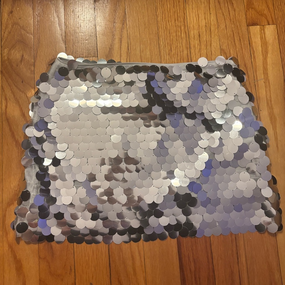 Urban Outfitters Silver Sequin Skirt
